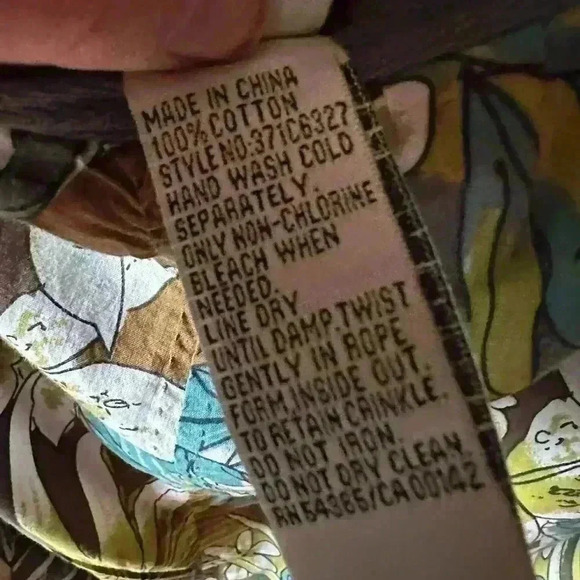 Nygard‎ size 14 teal ,greens tropical/floral gauzy cotton skirt. side zip. - Picture 7 of 9